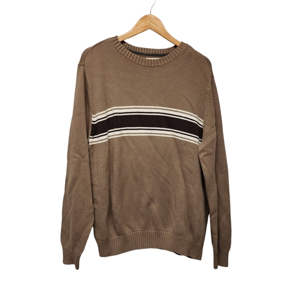 Vintage Classic grunge 90s tan Sweater with Stripe - Picture 1 of 4